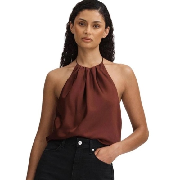 PAIGE Tops - NWT PAIGE Gisele Rum Raisin Halter Top